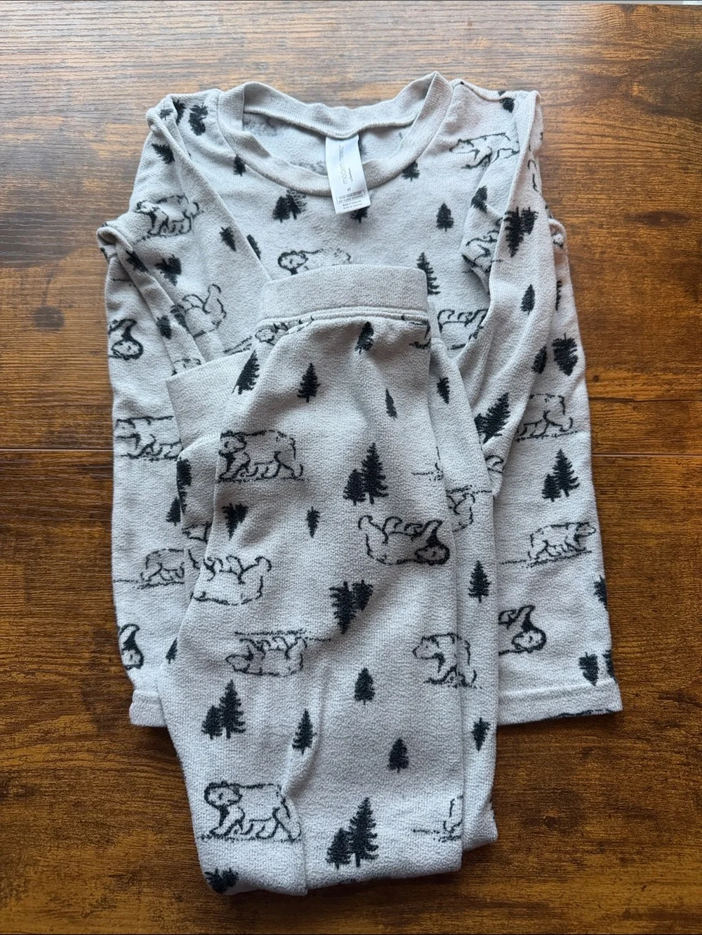 Gerber Gray and Black Polar Bear Fleece Pajama Set
